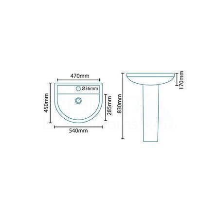 Modern Pedestal Basin 540mm - Micro