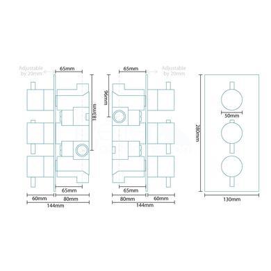 Vision Riser Slide Shower Rail Kit with S9 Triple Valve, Wall Outlet, Filler & Overflow 