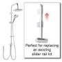 Vision Riser Slide Shower Rail Kit with S9 Triple Valve, Wall Outlet, Filler & Overflow 