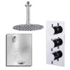 S9 Triple Valve with Rotondo Shower Head, Ceiling Arm, Filler &amp; Overflow