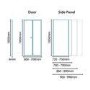Bi Fold Door Enclosure 700 x 800mm - 6mm Glass - AquaFloe Range