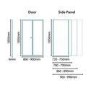 Bi Fold Door Enclosure 900mm with Side Panel 700mm - 6mm Glass - Aquafloe Range