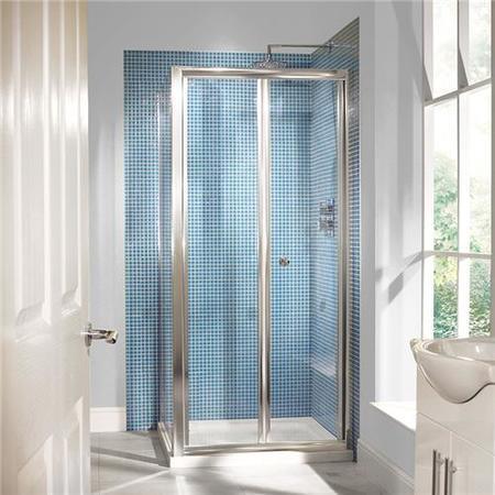Bi-Fold Door Shower Enclosure 900 x 700mm - 6mm Glass - Aquafloe Range