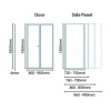 Bi-Fold Door Shower Enclosure 900 x 700mm - 6mm Glass - Aquafloe Range
