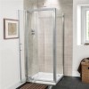 800 x 760mm Rectangular Pivot Shower Enclosure with Tray - AquaFloe