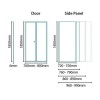 Bi Fold Door Enclosure 800 x 800mm - 6mm Glass - AquaFloe Range