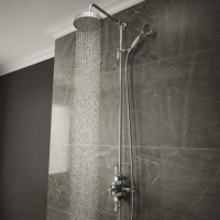 Vas Traditional Triple Exposed Shower Valve with Luxury Rigid Riser Kit