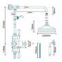 Vas Traditional Triple Exposed Shower Valve with Luxury Rigid Riser Kit