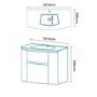1010mm  Wall Hung Vanit Unit with Basin - Doors & Drawers - Voss