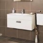 800mm Wall Hung Vanity Basin Unit - White Single Drawer - Aspen Range