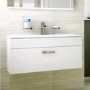 800mm Wall Hung Vanity Basin Unit - White Single Drawer - Aspen Range