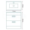 700mm Floor Standing Vanity Basin Unit - White Double Drawer - Aspen Range