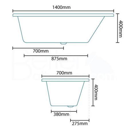 Tabor 1400 x 700 Bath-Right hand