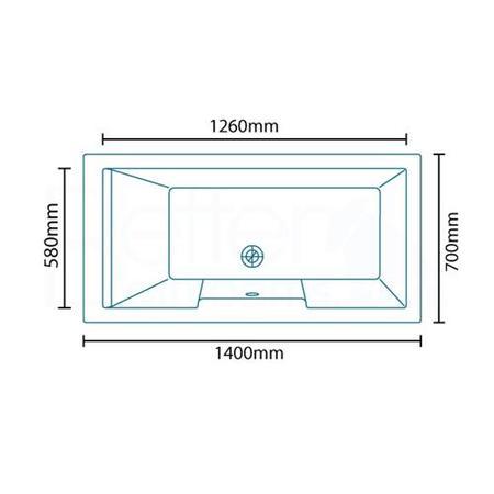 Tabor 1400 x 700 Bath-Right hand