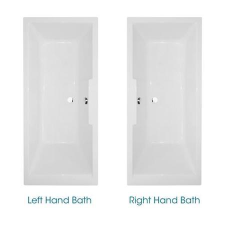 Left Hand Whirlpool Bath - Double Bath Screen - L1700 x W750mm - Tabor