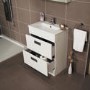 600mm Floor Standing Vanity Basin Unit - White Double Drawer - Aspen Range