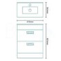 600mm Floor Standing Vanity Basin Unit - White Double Drawer - Aspen Range