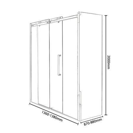 Sliding Shower Enclosure Left Hand 1400 x 900mm - 10mm Glass - Trinity