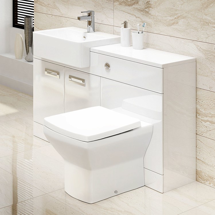 Toilet and Basin Combination Unit with Tabor Back to Wall Toilet- Cuba