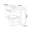 Toilet and Basin Combination Unit with Tabor Back to Wall Toilet- Cuba