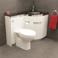 Right Hand Corner Combination Unit with Black Basin - Vigo