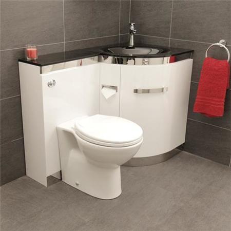 Right Hand Corner Combination Unit with Black Basin - Vigo