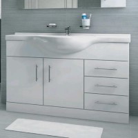 1050mm Vanity Unit with Basin Drawers & Doors White - Windsor