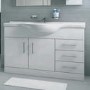 1050mm Vanity Unit with Basin Drawers & Doors White - Windsor