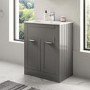 600mm Traditional Floorstanding Vanity Unit with Basin Grey - Nottingham Range