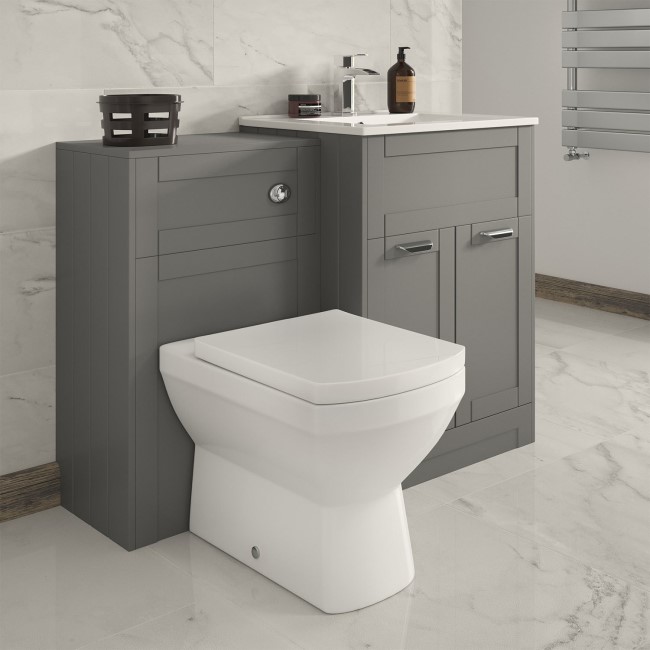 Nottingham Toilet and Basin Grey Combination Unit with Taybor Back to Wall Toilet