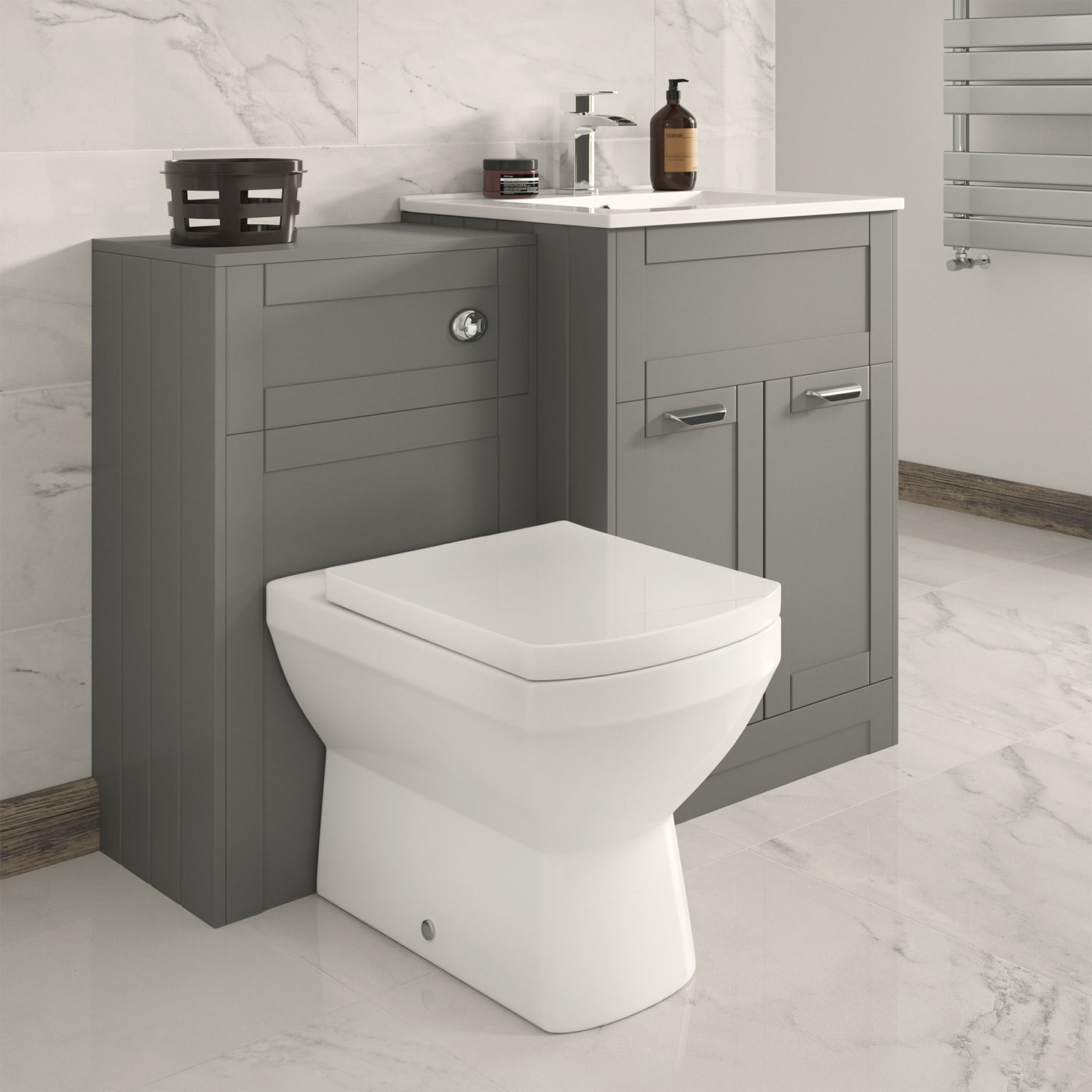 Nottingham 600 Grey Combination Unit With Tabor Back To Wall