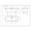 Tabor Freestanding Double Ended Bath - 1670mm x 750mm