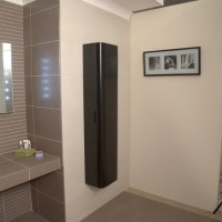 Eclipse Wall Hung Storage Unit - Black Single Door Bathroom Storage