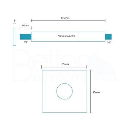 Quadrato Square 175mm Shower Head & Ceiling Arm
