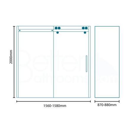 Shower Enclosure Right Hand 1600mm with Side Panel 900mm - 10mm Glass - Trinity Premium Range