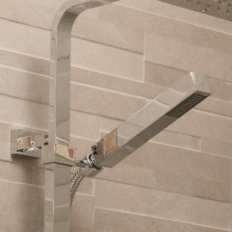 Deluxe Square Riser Slide Shower Rail Kit with Valve 