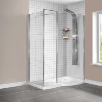 1400 x 900mm Curved Right Hand Walk-In Shower Enclosure with Shower Tray 1400 x 900mm Curved Right Hand Walk-In Shower Enclosure with Shower Tray