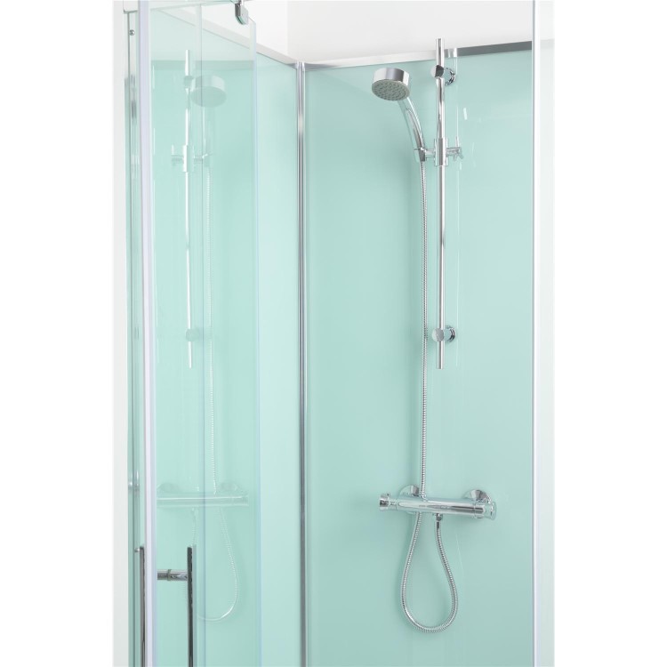 800mm Quatro Shower Cabin with Aqua White Back Panels