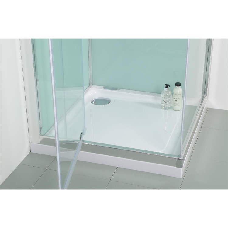800mm Quatro Shower Cabin with Aqua White Back Panels