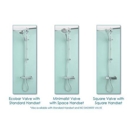 800mm Quatro Shower Cabin with Aqua White Back Panels