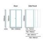 Bi Fold Door Enclosure 1000mm with Side Panel - 6mm Glass - Aquafloe Range
