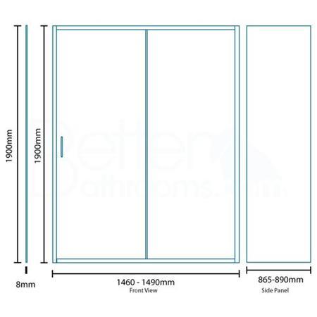 Aquafloe Iris 8mm 1500 x 900 Sliding Door Shower Enclosure
