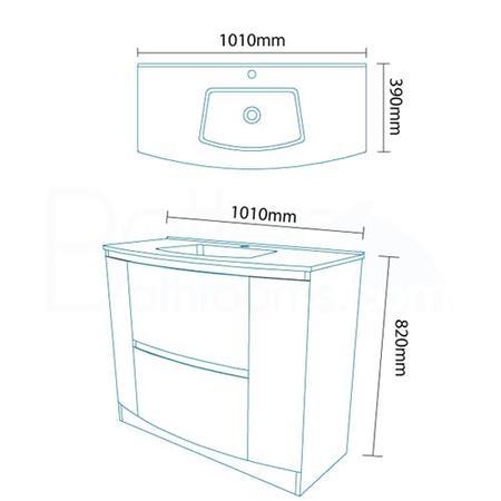 1010mm Vanity Unit with Basin - Door & Drawer - Voss