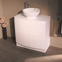 620mm Floorstanding Vanity Unit with Pacific Countertop Basin - White - Voss Range
