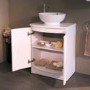 620mm Floorstanding Vanity Unit with Pacific Countertop Basin - White - Voss Range