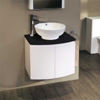 Voss Black Wall Mounted Vanity Unit with Countertop Basin