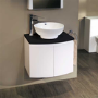 Voss Black Wall Mounted Vanity Unit with Countertop Basin