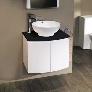 Voss Black Wall Mounted Vanity Unit with Countertop Basin