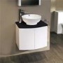 Voss Black Wall Mounted Vanity Unit with Countertop Basin
