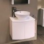 620mm Wall Hung Vanity Unit with Pacific Countertop Basin - 2 Door White - Voss Range